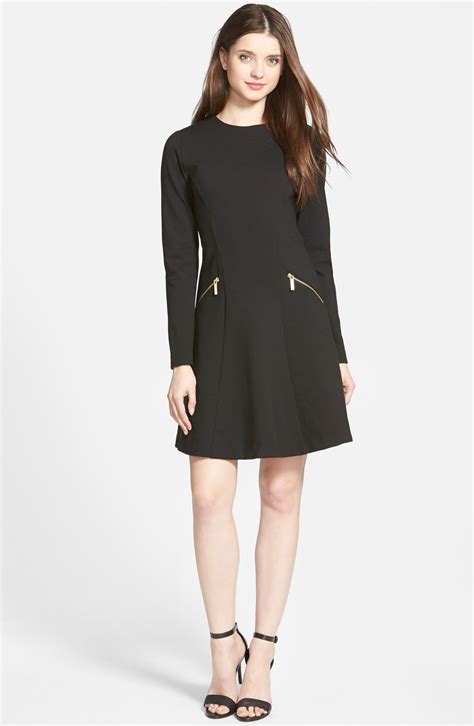 michael kors zip-detail fit & flare dress|Keaton Signature Logo Zip.